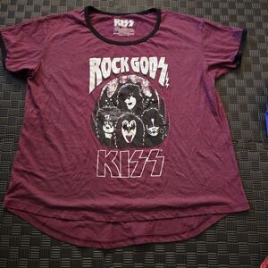 Kiss Kids Rock Gods Tee - Maroon
